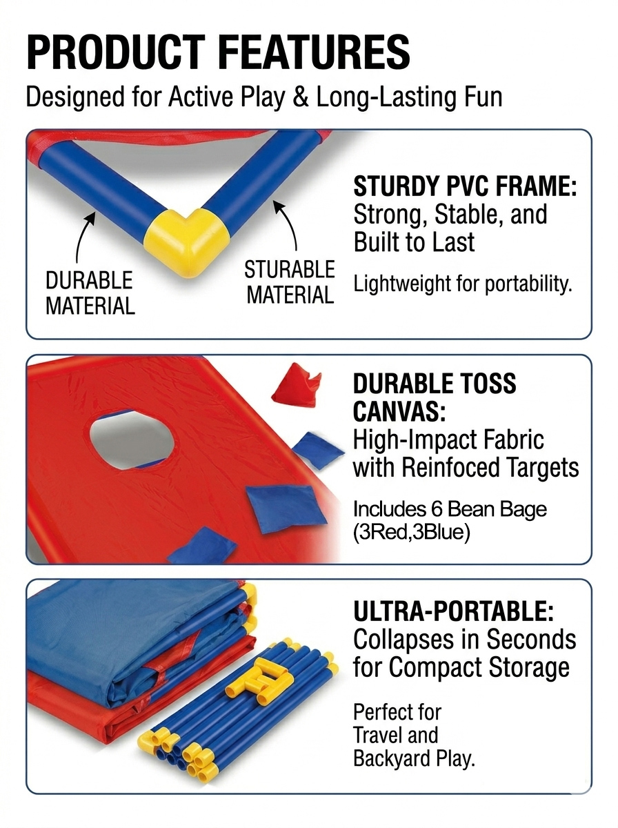 Portable Bean Bag Toss Game-In - Outdoor Adventure Kids recension och pris