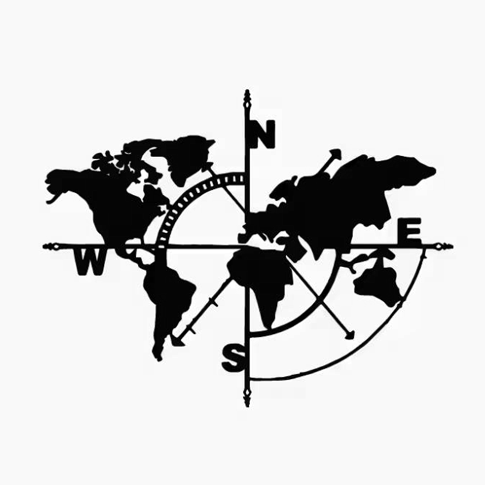 Compass World Map Vinyl Decal, - Outdoor Adventure World recension och pris