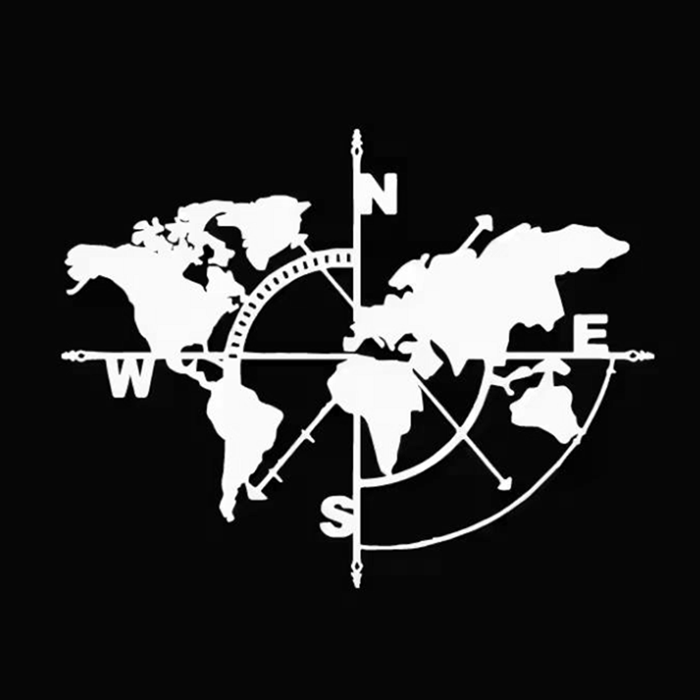Compass World Map Vinyl Decal, - Outdoor Adventure World recension och pris