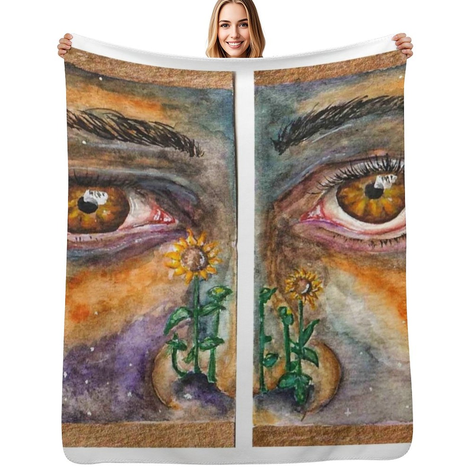 Space Sunflowers Throw Blanket - Space Blanket Heavy recension och pris